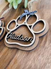 Dog Christmas Ornament, Paw Christmas Ornament, Custom Dog Ornament, Personalized Pet Ornament, Dog Ornament, Paw Ornament, Dog Paw Ornament