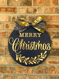 Merry Christmas Door Wreath | Christmas Door Hanger | Merry Christmas - DyeandPine