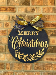 Merry Christmas Door Wreath | Christmas Door Hanger | Merry Christmas