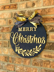 Merry Christmas Door Wreath | Christmas Door Hanger | Merry Christmas