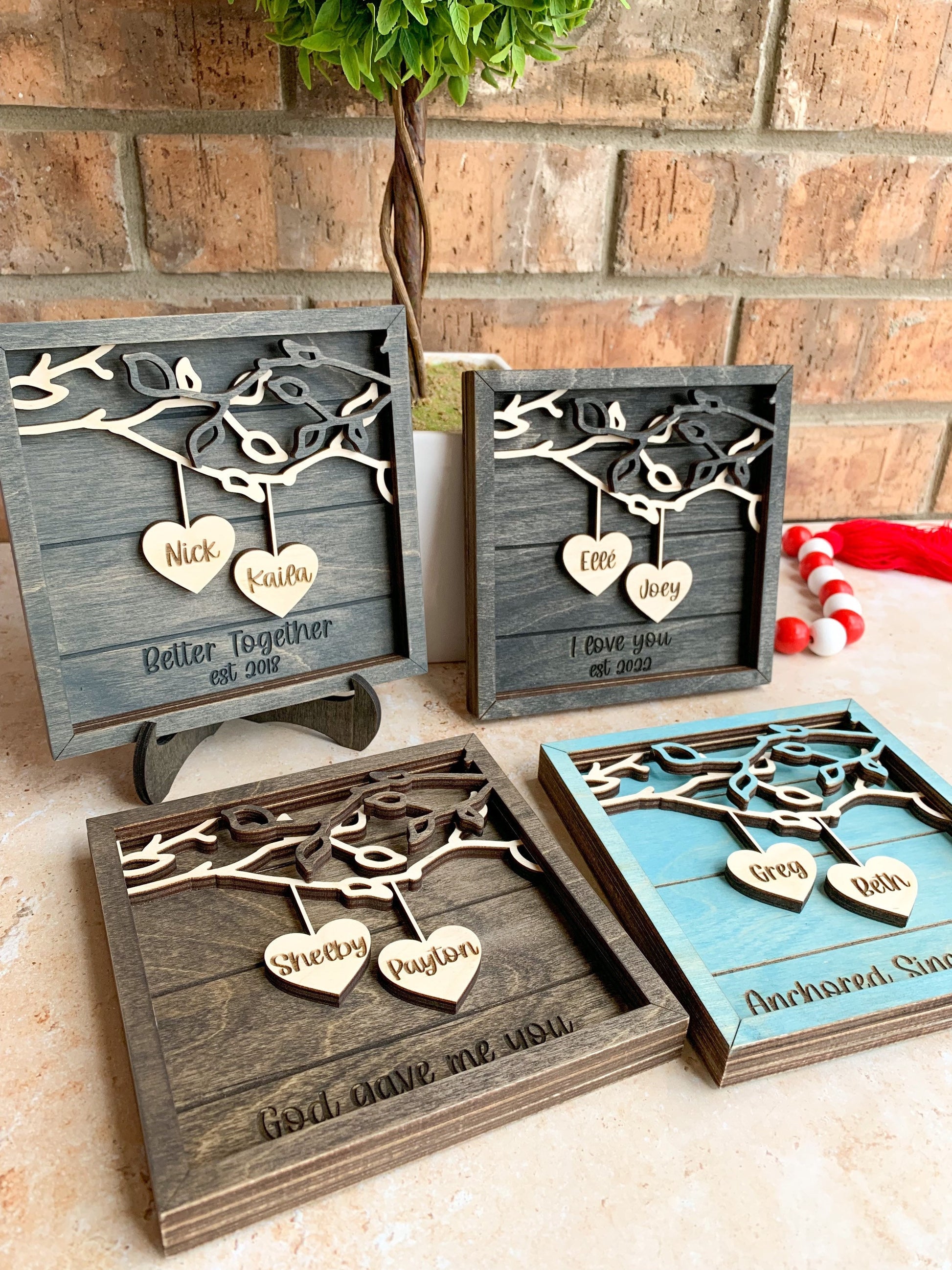 Personalized Wedding Gift, Wedding Gift for Couple, Couple Name Sign, Couple Tree Sign, Valentines Day Gift, Anniversary Gifts, Couple Sign