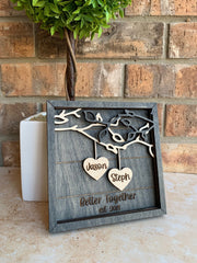 Personalized Wood Couple Name Sign | Valentines & Anniversary Gift