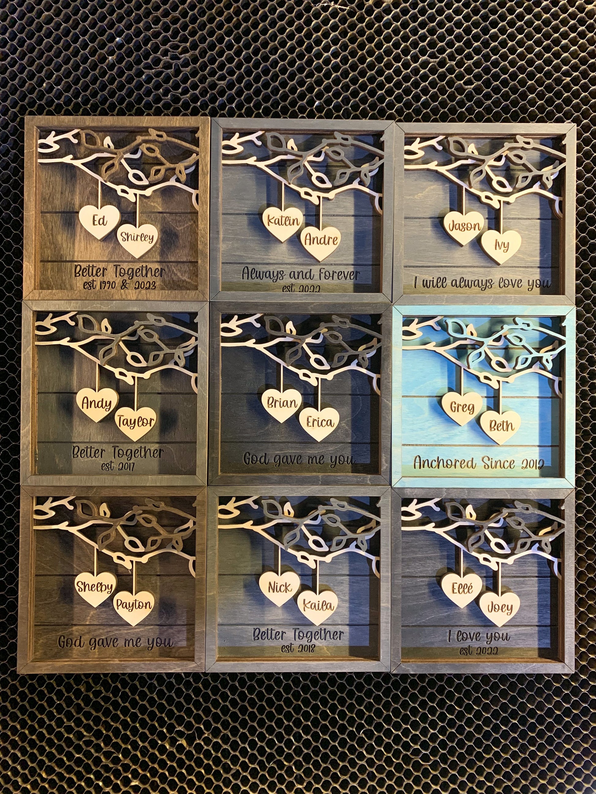 Personalized Wedding Gift, Wedding Gift for Couple, Couple Name Sign, Couple Tree Sign, Valentines Day Gift, Anniversary Gifts, Couple Sign