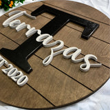 Personalized Family Name Sign, Established Sign, Door Hanger 2