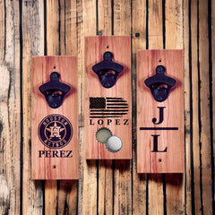 Personalized Magnetic Bottle Opener | Wall Mounted Cap Catcher
