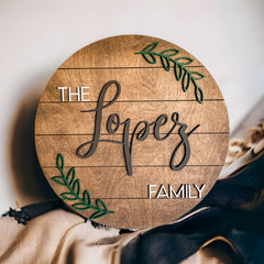 Personalized Family Name Sign, Door Hanger, Personalized Door Wreath