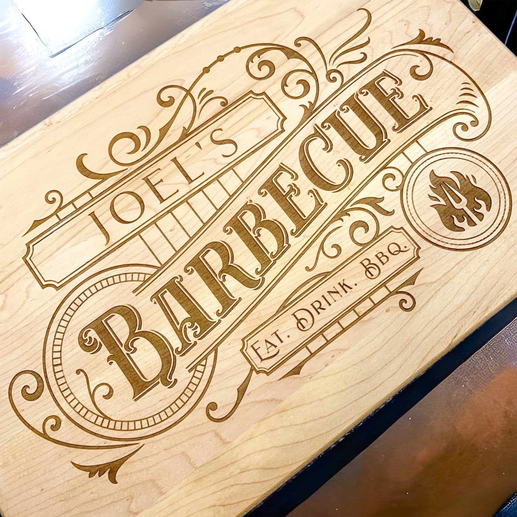 Personalized Fathers Day Gift | BBQ Cutting Board for Men, BBQ Gift - DyeandPine