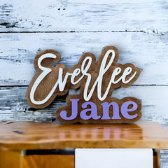 Personalized Double Baby Name Sign | 3D Nursery Name Sign for Baby