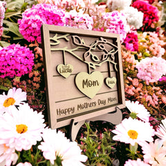 Mothers Day Gift, Family Gift, Grandparents Gift, Mothers Day, Hanging Hearts, Family Tree Sign, Gift for Mom, Mom Signs with Kids Names
