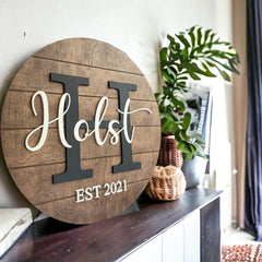 Established Last Name Door Hanger | Personalized Front Door Sign