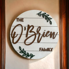 Personalized Family Name Sign, Door Hanger, Personalized Door Wreath
