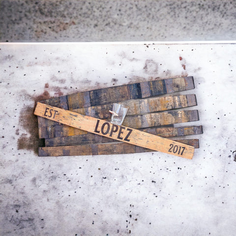Personalized Whiskey Stave | Bourbon Barrel Stave Wall Decor