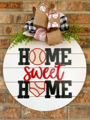 Baseball Door Hanger | Home Sweet Home | Sports Decor