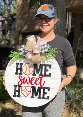 Baseball Door Hanger | Home Sweet Home | Sports Decor