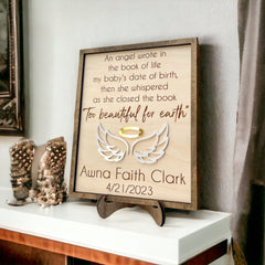 Angel Baby Memorial Keepsake | Stillborn & Infant Loss | Personalized Remembrance Gift