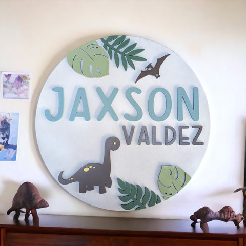 Personalized Dinosaur Nursery Name Sign | Dinosaur Nursery Decor