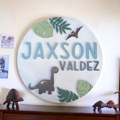 Personalized Dinosaur Nursery Name Sign | Dinosaur Nursery Decor