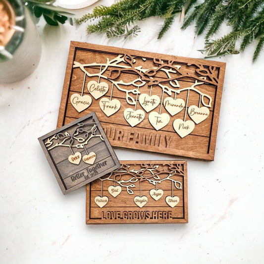Personalized Family Tree, Family Tree Sign, Family Keepsake, Mother's Day Gift, Family Sign, Family Gift, Wooden Tree, Adoption Gift