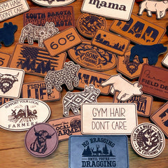 Custom Leather Hat Patches | Leather Patch | Laser Engraved Patches