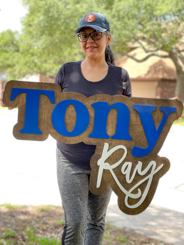 Personalized Double Baby Name Sign | 3D Nursery Name Sign for Baby